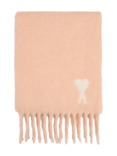 AMI Paris Off Ami De Coeur scarf Pink H25USF673AW0004