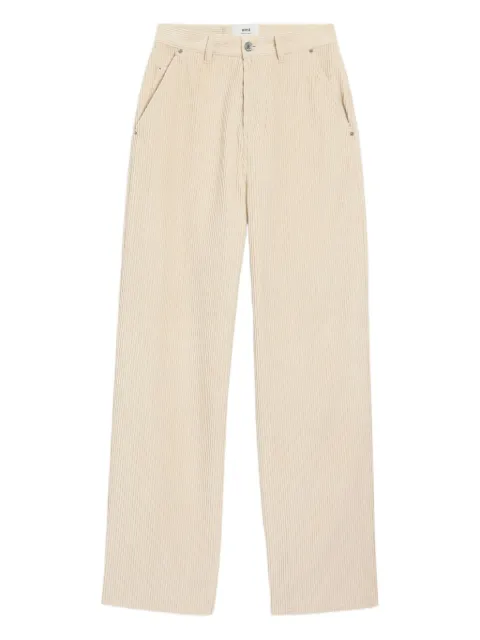 AMI Paris cotton wide-leg trousers Neutrals H25FTR831CO0131