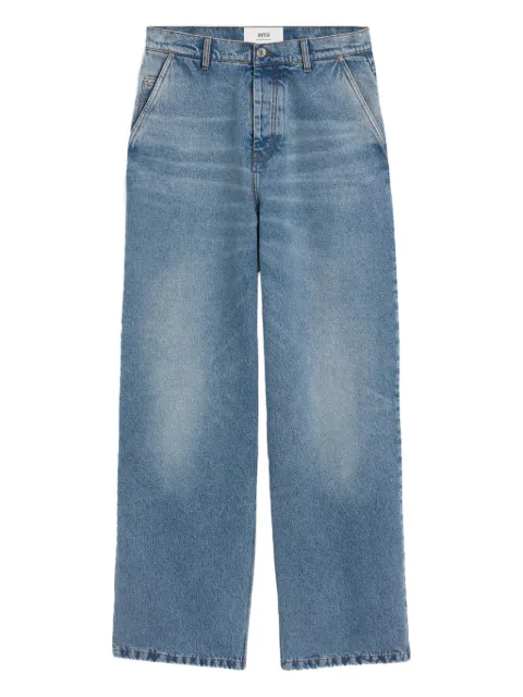 AMI Paris wide-fit cotton jeans Blue H25HTR821DE0046