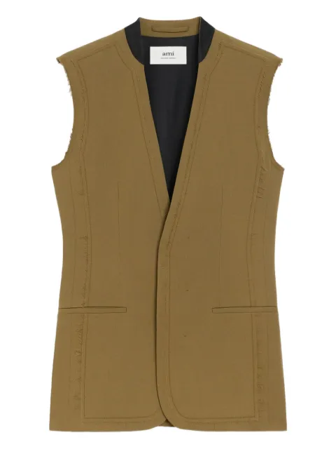 AMI Paris wool gilet Green H25FBV004WV0067