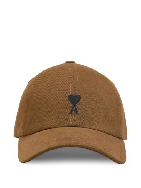 AMI Paris Ami de Coeur embroidered cap Brown H25UCP265AW0041