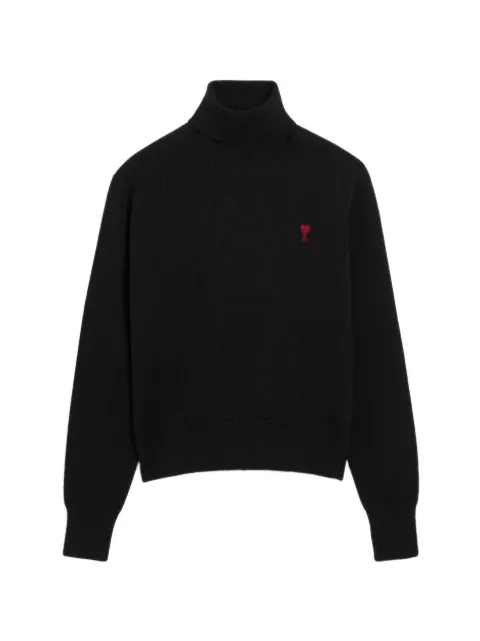 AMI Paris wool Ami de Coeur turtle neck sweater Black H26HKS827001