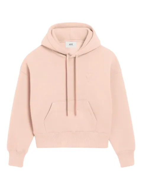 AMI Paris Ami De Coeur cotton hoodie Pink H25USW756749