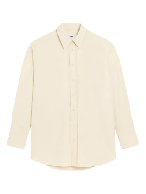 AMI Paris raw-edge shirt Neutrals H25USH779CO0063