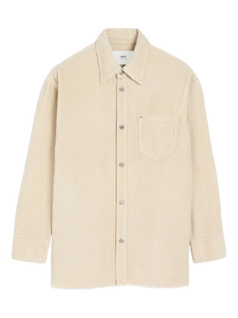 AMI Paris cotton corduroy shirt jacket Neutrals H25USH793CO0131