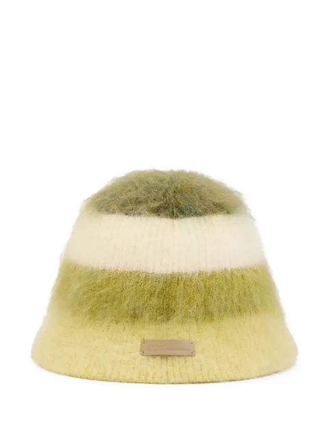 AMI Paris Ami striped mohair bucket hat Green H25UHA663AK0006