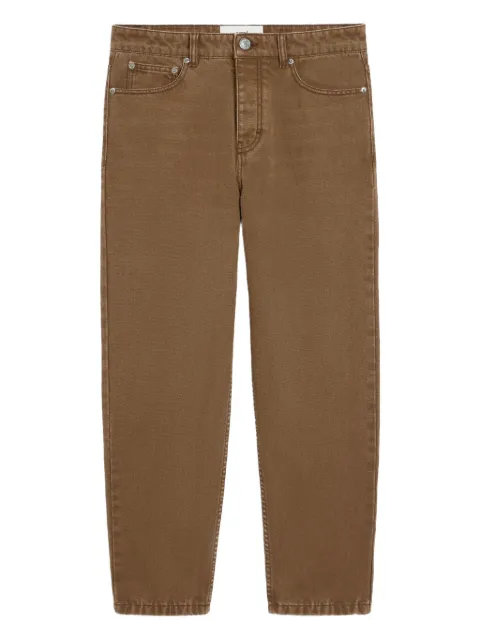 AMI Paris tapered cotton jeans Brown H25HTR103DE0112