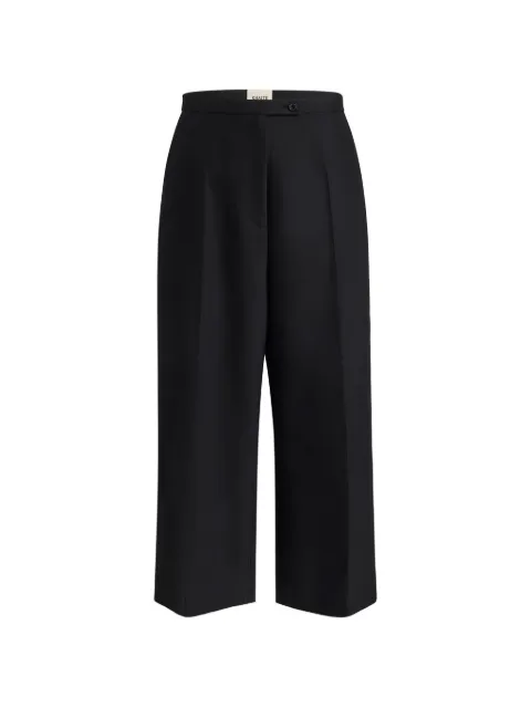 KHAITE wide-leg cropped trousers Black 31774114200
