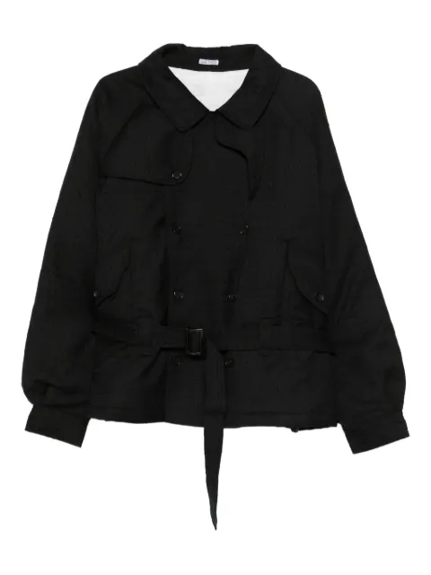 Glass Cypress belted double-breasted coat Black 6072522061BLLK