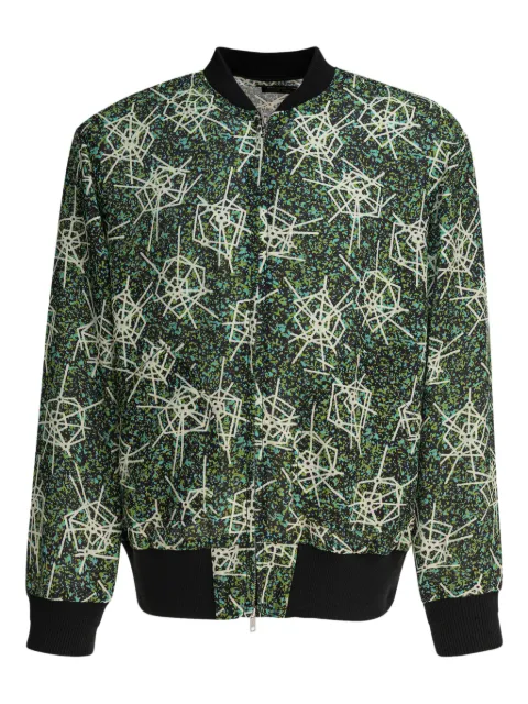 BEAMS PLUS abstract-print bomber jacket Green 3818064479119