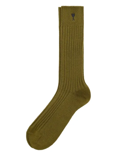 AMI Paris Ami De Coeur cotton socks Green H25USC615AK0007