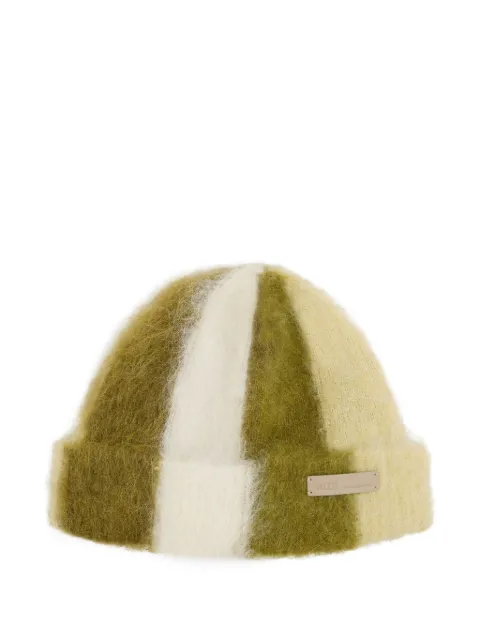 AMI Paris striped Ami De Coeur beanie Green H25UBO002AK0008