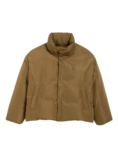 AMI Paris Taffetas Ami De Coeur jacket Brown H25HJK818PL0039