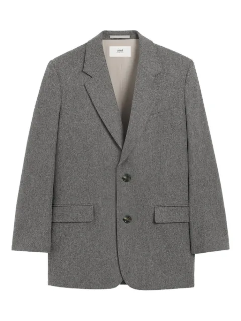 AMI Paris single-breasted wool jacket Grey H25HBV001WV0058