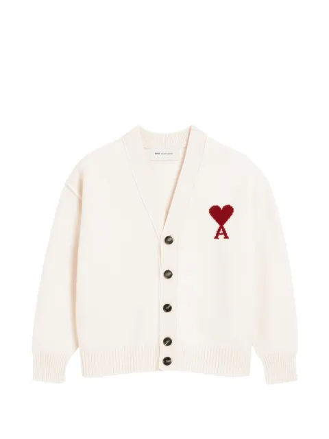 AMI Paris Ami de Cœur intarsia-knit cardigan Neutrals H26UKC367018