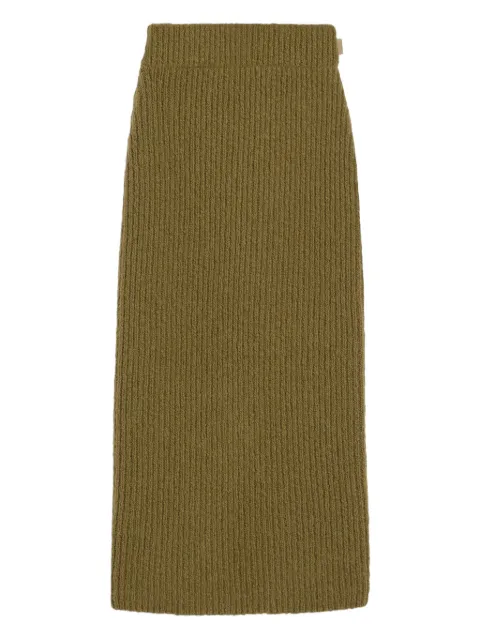 AMI Paris wool straight skirt Green H25FSK432KN0112