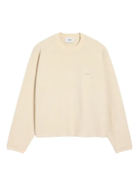 AMI Paris embroidered sweatshirt Neutrals H25USW751JE0169