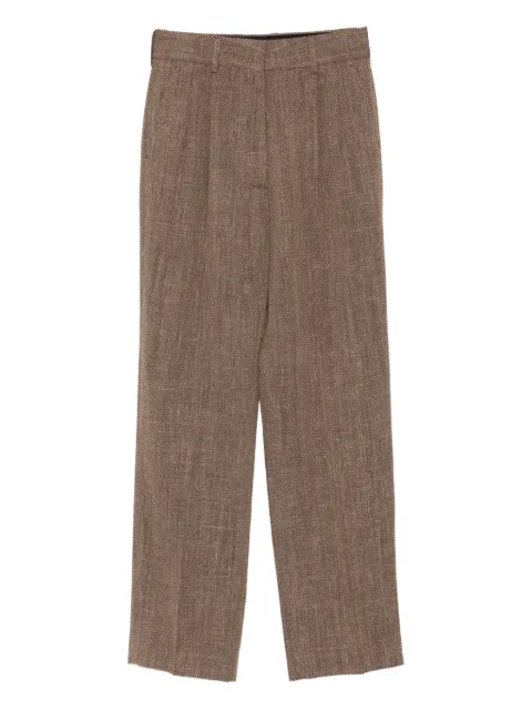Blazé Milano herringbone pleated trousers Brown PTMPA01SSI