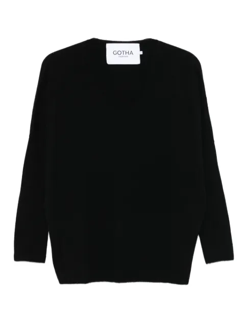 Gotha ribbed v-neck sweater Black 4704001CNR