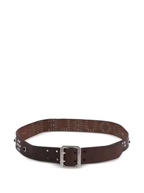 Ralph Lauren RRL studded-logo leather belt Brown 417932245001DARKBROWN