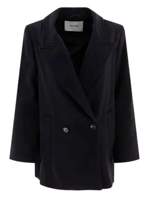 IVY OAK Jenna double-breasted wool jacket Blue IO119100JENNABL900