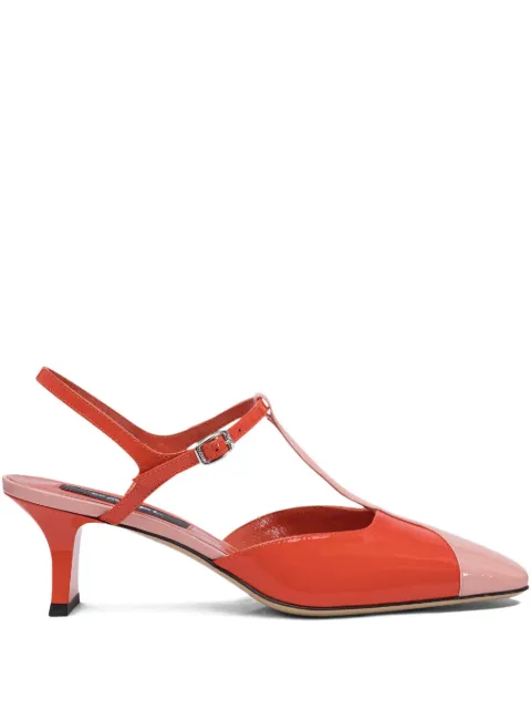 Carel Paris 40mm Isadora leather T-bar pumps Orange ISADORA332678