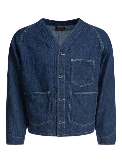 BEAMS PLUS raglan-sleeves denim jacket Blue 3818016079178