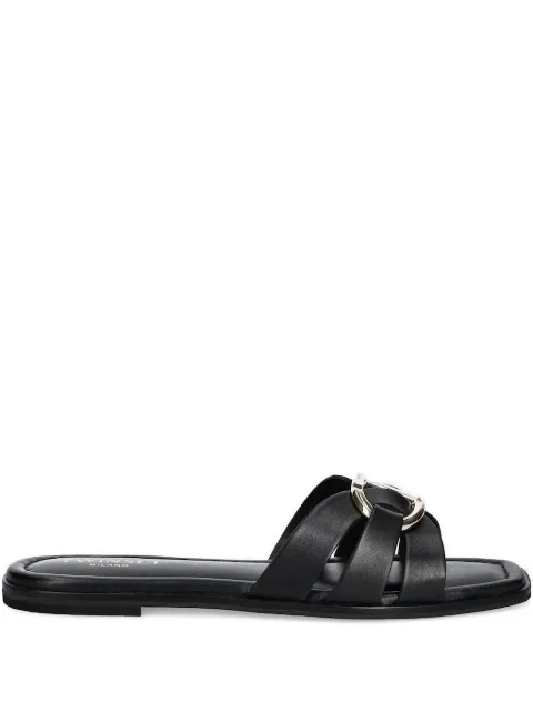 TWINSET crossover flat sandals Black 251TGT090
