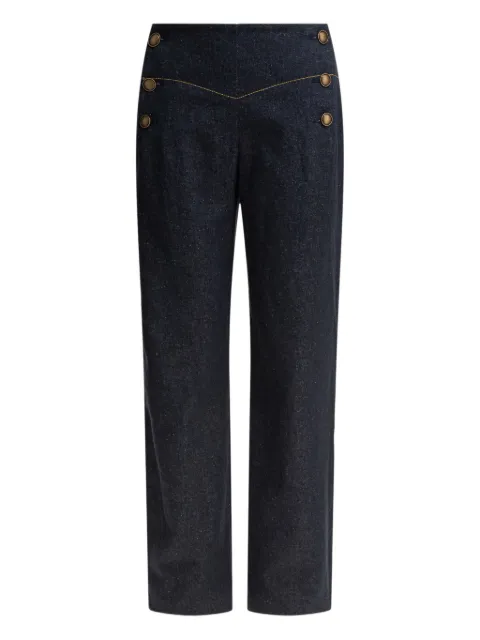Ines De La Fressange button-detailed high-waisted trousers Blue 14P006CO825P280