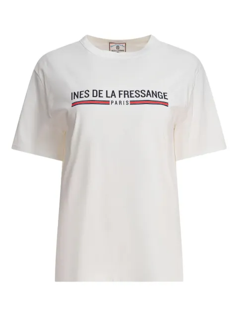 Ines De La Fressange logo-print cotton T-shirt Neutrals 14Y078CO002F373