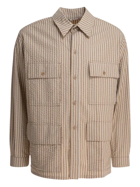 Kaptain Sunshine Safari striped-pattern shirt jacket Neutrals KS25SJK22