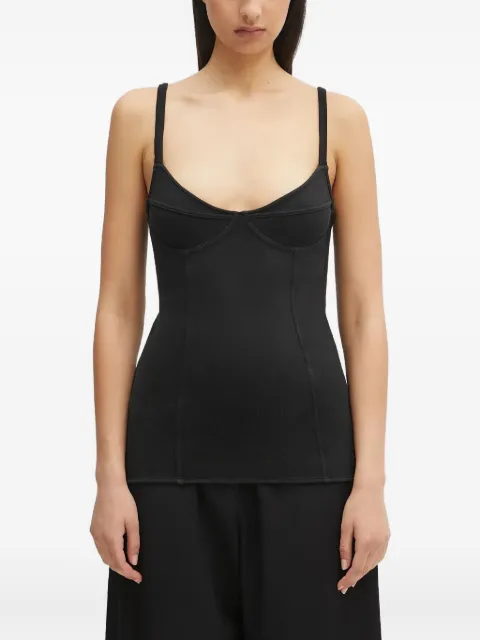 OUR LEGACY ribbed-knit scoop-neck top Black W2256CW