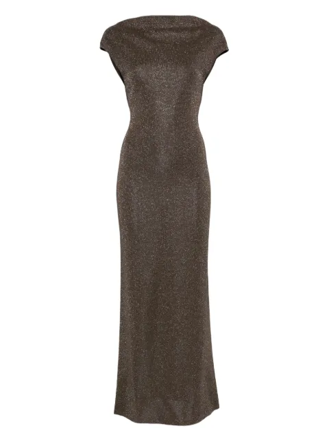 Max Mara lurex-detail dress Brown 2521326017600