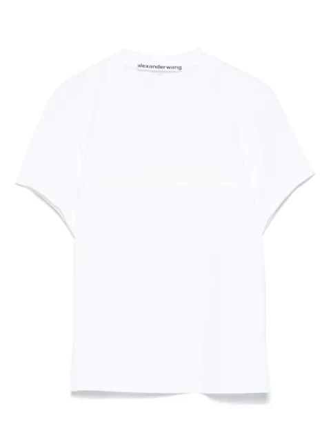 Alexander Wang white cotton shrunken logo tee White 1CC3251103120