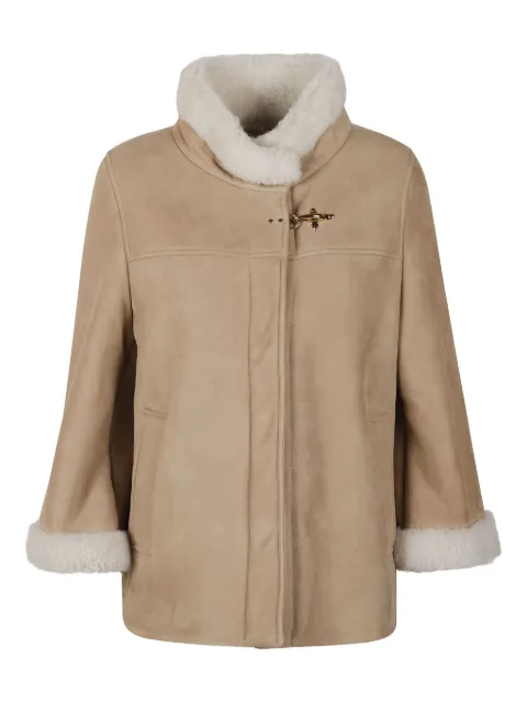 Fay shearling-trim coat Neutrals NAW12513250XSB