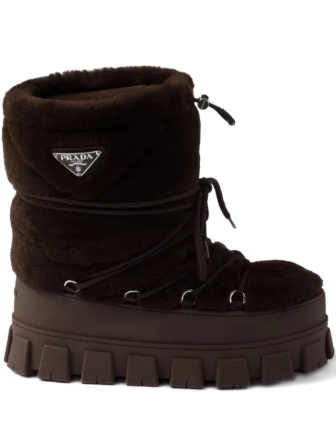 Prada shearling après ski booties Brown 1U032NFG040173