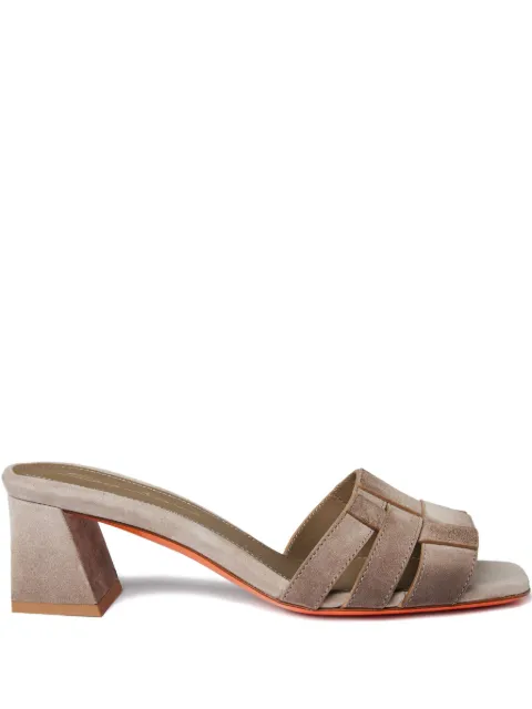Santoni block-heel leather sandals Neutrals WHNA70831HA2TOAEE55