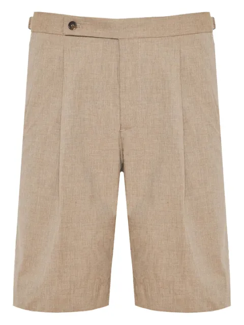 Incotex pleated cotton shorts Neutrals 1T010390445