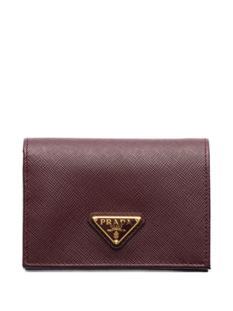 Prada Saffiano leather compact wallet Brown 1MV021QHH