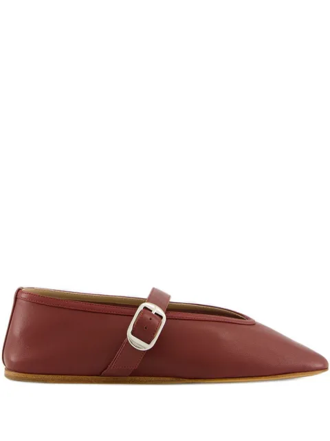Le Monde Beryl Stella buckle-strap leather ballet flats Red STELEA