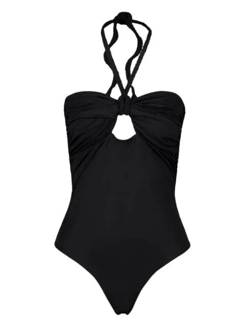 Johanna Ortiz braided-strap halterneck swimsuit Black PT03002
