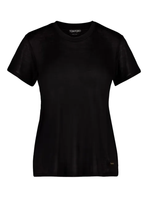 TOM FORD rib-jersey silk T-shirt Black TSJ567JEX162