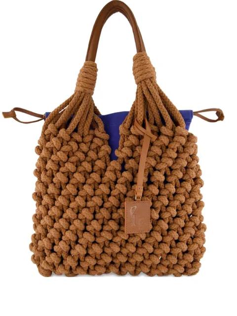 PAULA Bella knotted rope tote bag Brown MARBLE4