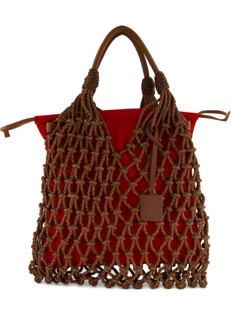 PAULA medium macramé-net tote bag Red BIGMARBLE2