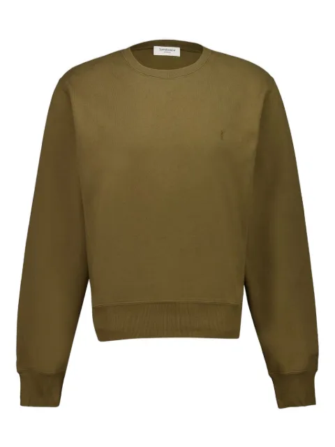 Saint Laurent embroidery cotton sweater Green 820127Y36SW