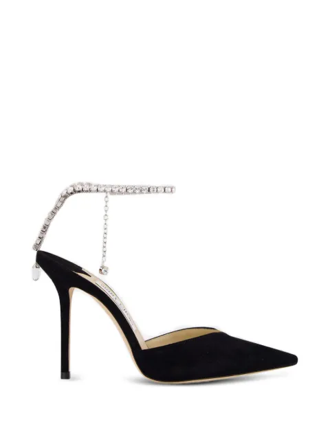 Jimmy Choo Saeda crystal-chain pumps Black J000141329