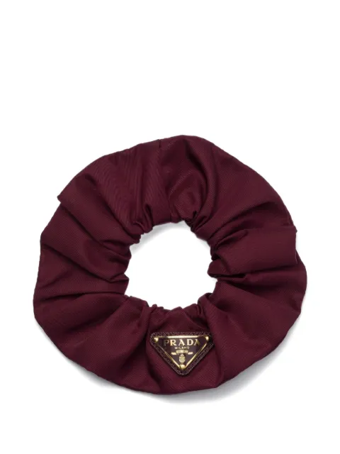 Prada triangle-logo scrunchie Red 1IF0152DMI