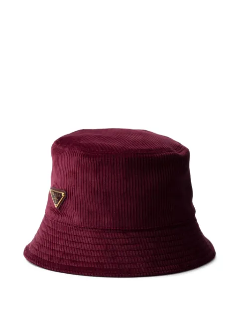 Prada corduroy bucket hat Red 1HC13713I4