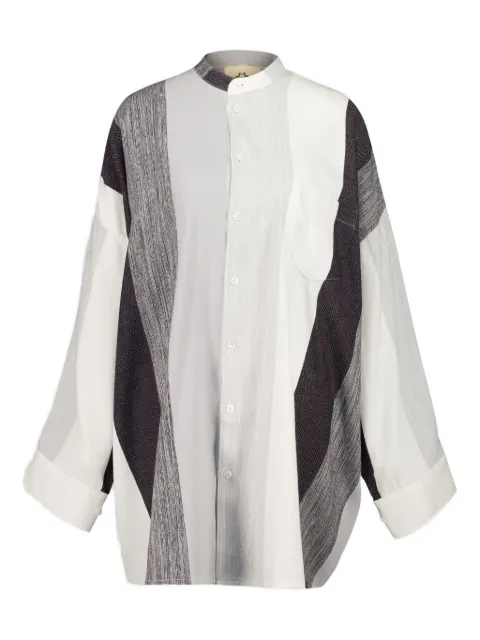 Marrakshi Life stripe panelled shirt White C18034