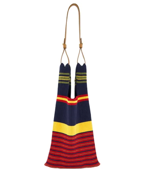 PAULA striped knitted tote bag Red MALACHITE3